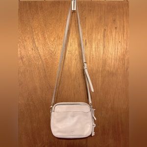 Gray Fossil Crossbody Purse with Authentic Protective Sack